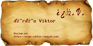 Órás Viktor névjegykártya